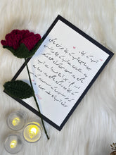 Wish Note Greeting Card with Crocheted Rose